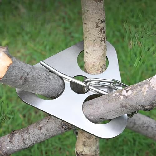 [Verdickter Edelstahl] Outdoor Camping Lagerfeuer Stativ Höhenverstellbar mit Kettenhaken Grillablage/Hängetopfgestell Geeignet für Kohlegrill Dutch Pot Picknick Barbecue (2 Stück)