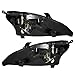 Brock Replacement Driver and Passenger Halogen Headlights Headlamps with Chrome Bezels Compatible with 2000-2004 Focus 3S4Z 13008 CD 3S4Z 13008 CA