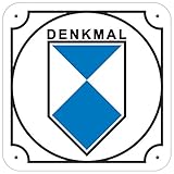 Schild Denkmal aus Aluminium-Verbund 2mm stark inkl. 4 Befestigungslöcher 12 x 12 cm