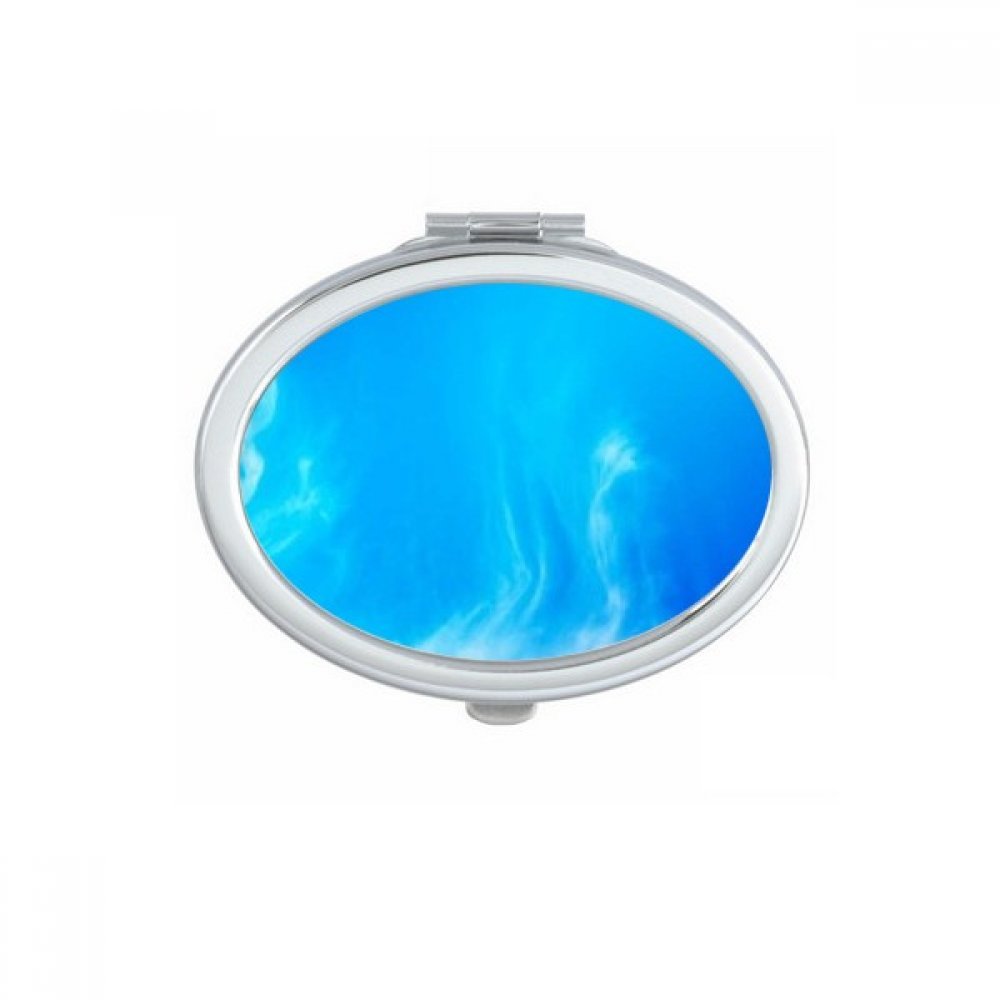 Miroir de poche ovale DIYthinker motif grande lune et ciel nuit noire pour maquillage portable