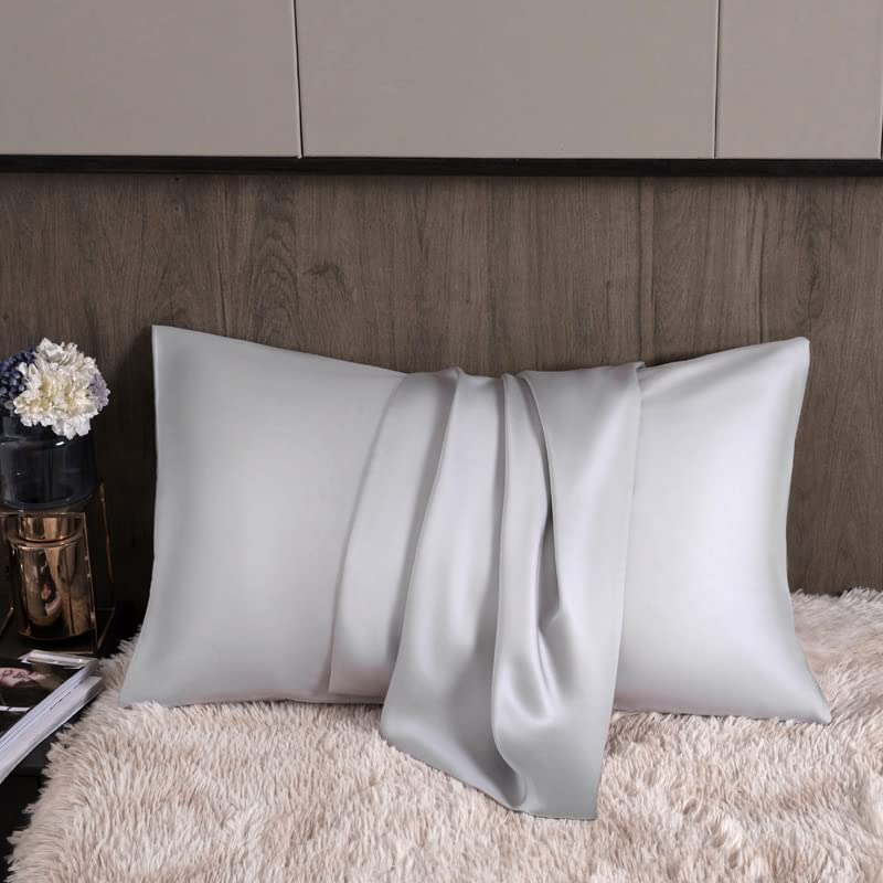 Federa in seta di gelso Federa per cuscino in seta naturale al 100% 40 * 60 cm 50 * 70 cm Federa-Azzurro, 50x90 cm 2 pezzi