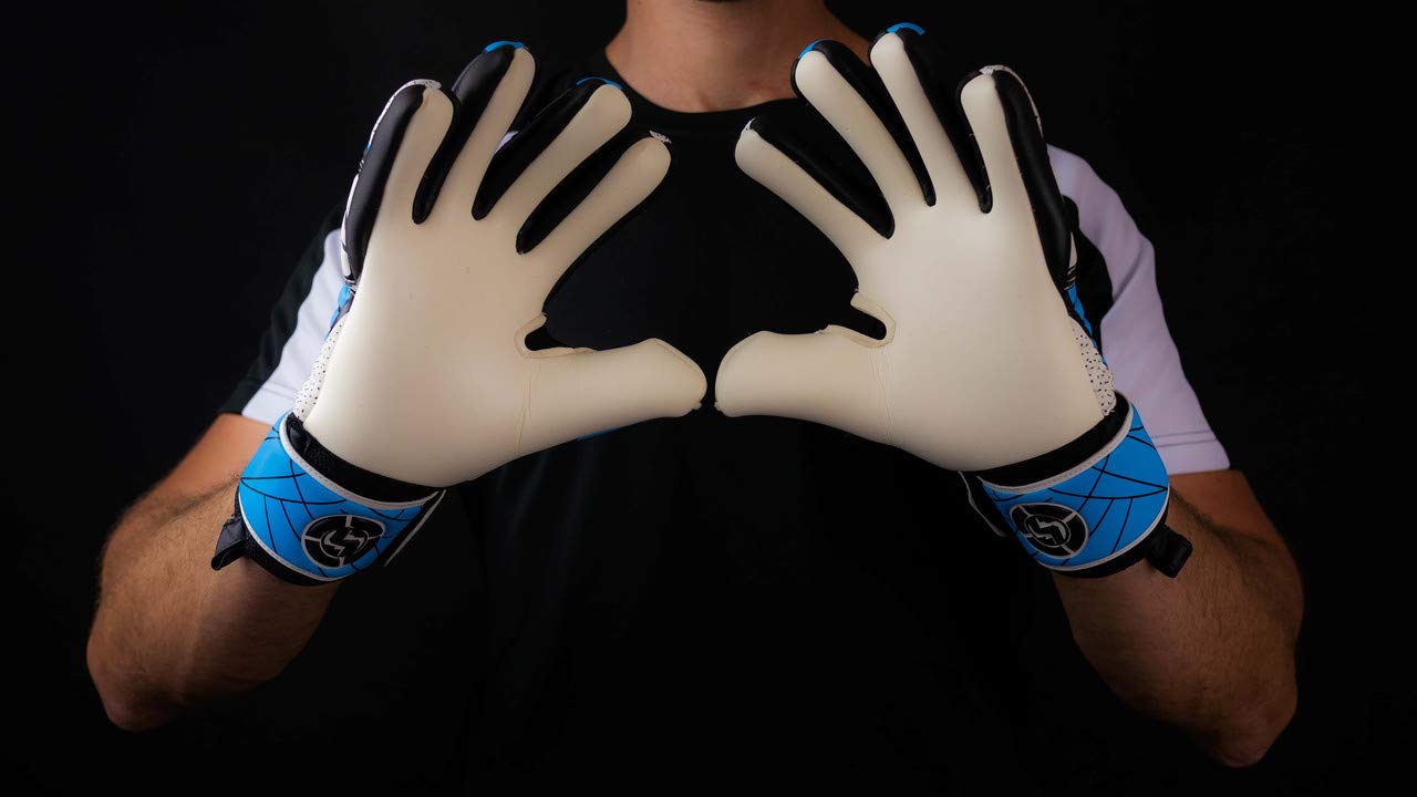 SAVIOUR Gants de gardien de but de football pour enfants, hommes et femmes – Super protection avec forte adhérence pour l'entraînement et les matchs, intérieur et extérieur, bleu, 9