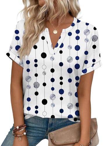 Image of WIHOLL Womens Blouses Spring Tops Short Sleeve Shirts Dressy Casual Summer Vacation Fashion Clothing 2026