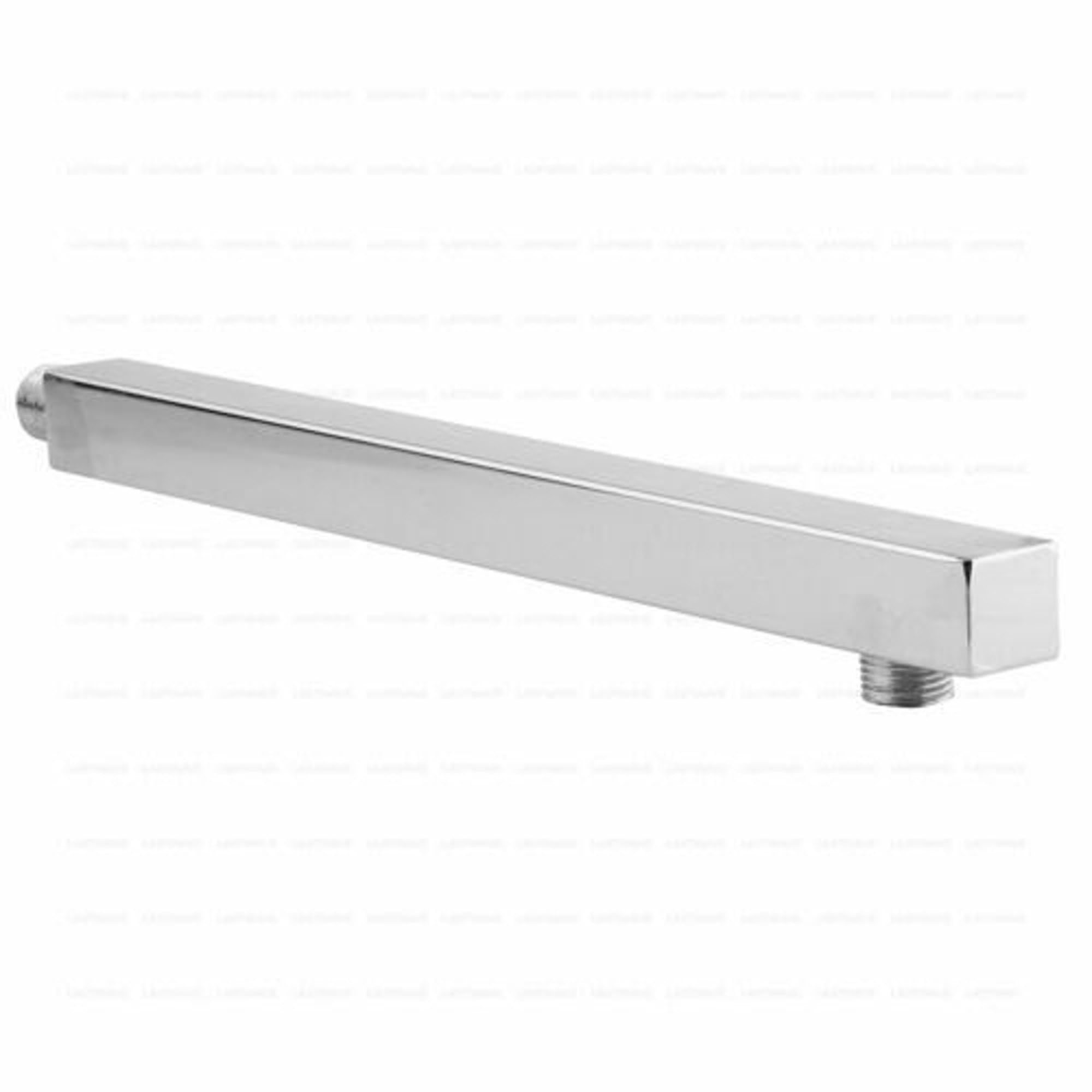 "Glosy 18-Inch Square Shower Rod | SS 304 Stainless Steel | Rust-Proof, Heavy-Duty, Chrome Finish | Bathroom Fitting for Wall-Mounted Showers"