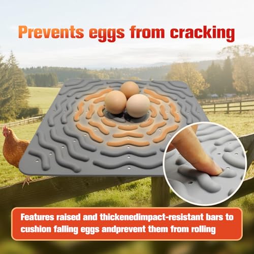 Image of Washable Chicken Nesting Pads for Laying Eggs, 4Pcs Nesting Box Pads for Chicken Laying Boxes, 12 inchx 12 inch Reusable Gray Nesting Pads for Chicken Coop
