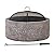 Sunjoy 26 in. Stone Fire Pit, Patio Outdoor Round Wood Burning Fire Pits for Outside with Spark Screen and Poker, Brown & Black