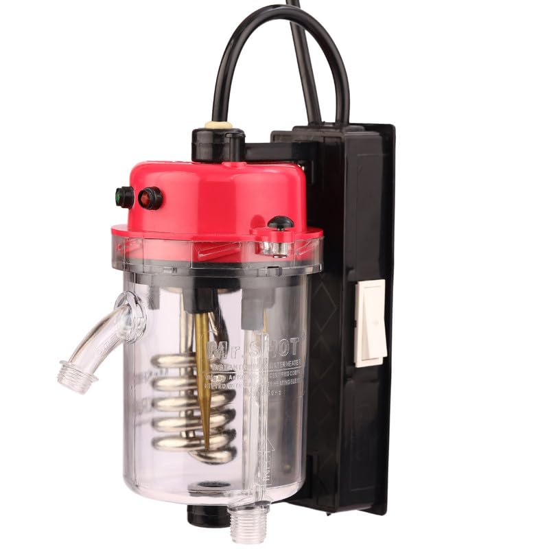 Mr.SHOT® 2.O VIKRAM - Jogger | Non-Flammable Transparent Polycarbonate | India's 1st 2-in-1 Instant Water Heater for Drinking & Bathing | Dual Thermostat | Built with 16 A on off Switch | DARK PINK