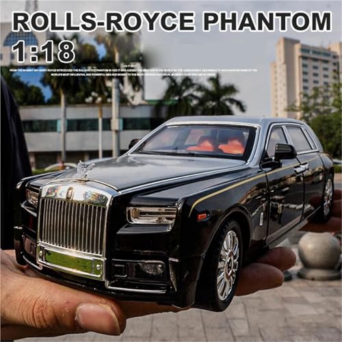 Modelo de Carro Escala 1:18 Rolls-Royce Phantom Negro miniatura 2
