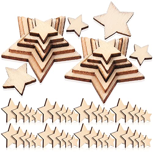 NUOBESTY 50 Stück Holzsternscheiben Unbehandelt – Für Weihnachts-, Hochzeits- & Bastelprojekte
