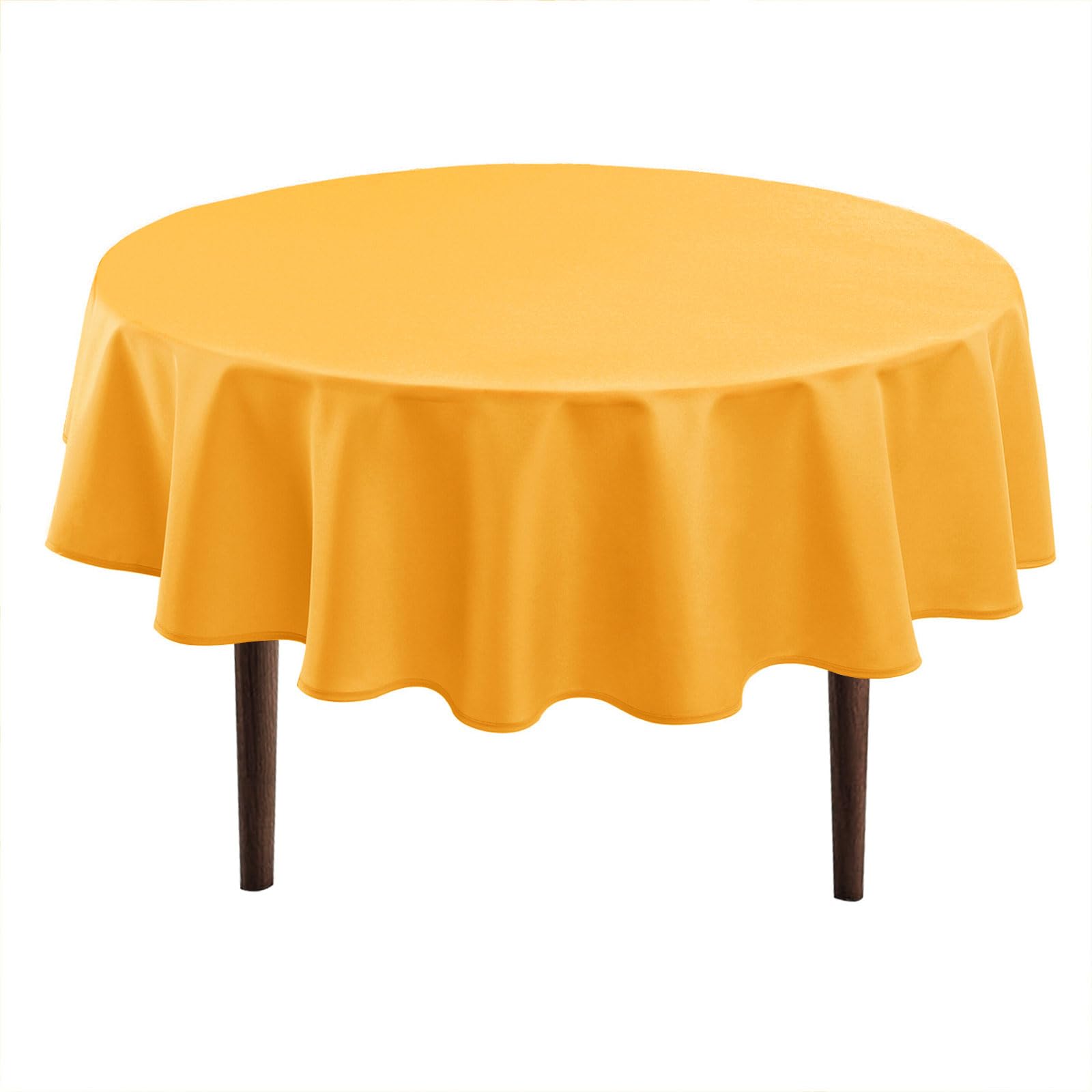 Photo 1 of ***STAINED***Hiasan Round Tablecloth 90 Inch - Waterproof Stain Resistant Spillproof Polyester Fabric Table Cloth for Dining Room Kitchen Party, Orange Yellow
