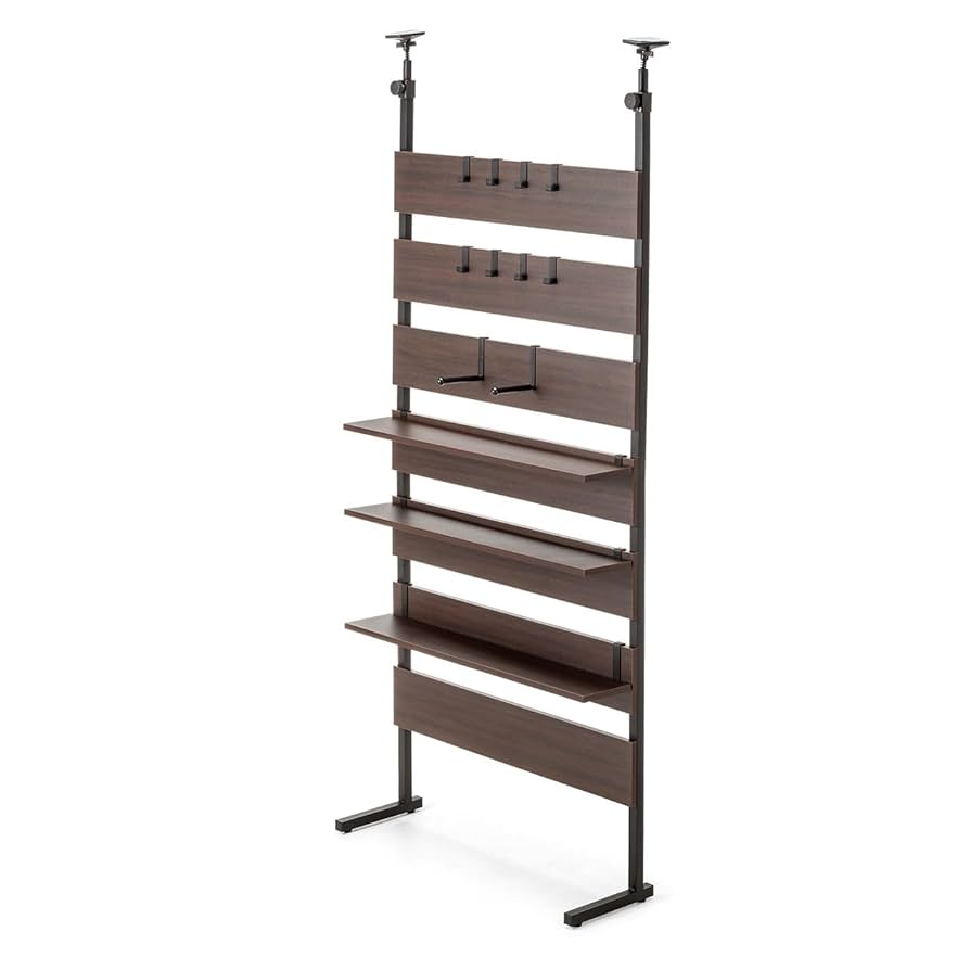 幅80cmウォールシェルフ◆突っ張り式ラック収 壁面収納 木目調 楽天市場】突っ張り ウォールラック 幅80cm ラダーラック 棚