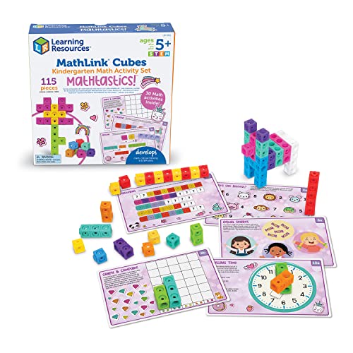 Learning Resources MathLink Cubes Kindergarten Math Activity Set Mathtastics! - Classroom Must Haves, Preschool Activities, Teacher School Supplies, Toddler Montessori Toys, Math Manipulatives