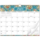 calendario lunar 2019 julio ⚜ DETALLES FUNCIONALES - encuadernación de doble alambre resistente para pasar las páginas fácilmente + días festivos europeos + gancho para colgar el calendario de forma flexible + grandes bloques diarios iguales