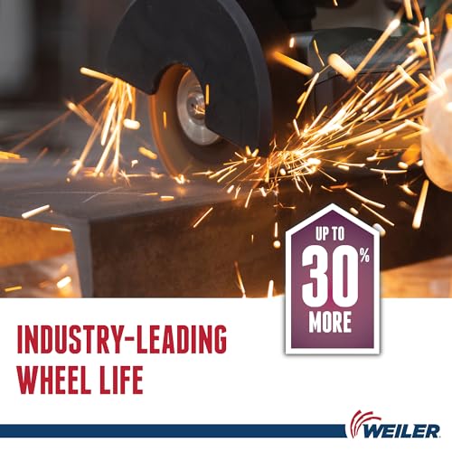 Image of Weiler 58300 4-1 /2 Inch Cutting Wheel, Tiger Ceramic Stainless Steel Superior Life & Cut Contaminant Free Max Performance Cutting, .045 inch CER60S Type 1 7 /8 inch Arbor, Pack of 25