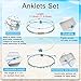 Tarsus Hand-Woven Surfer Layerable Starfish Beaded Ankle Bracelets for Women Teen Girls 3 Anklets Set