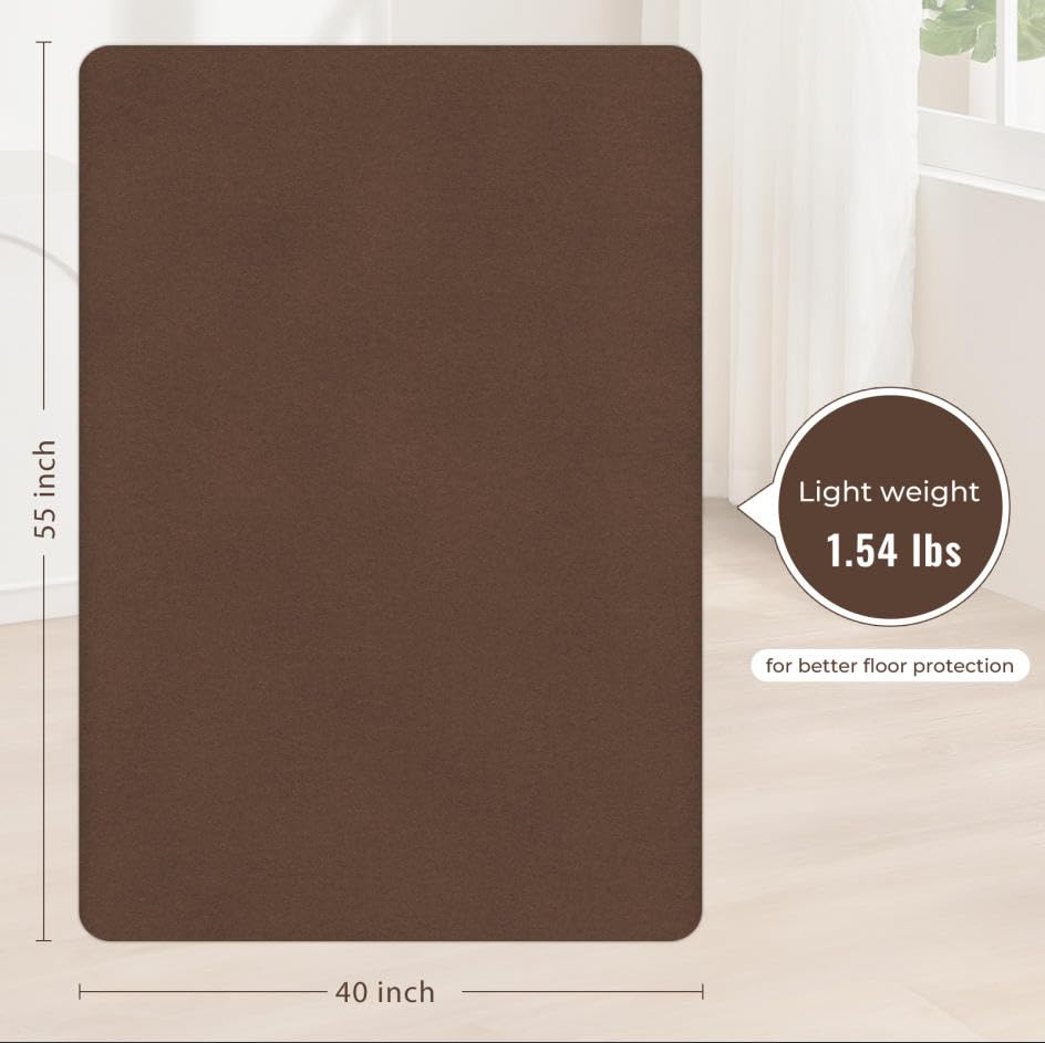 Image of Sycoodeal Office Chair Mat for Hardwood Floor,Slip Resistant Floor Mat | Floor Mat for Office Computer Gaming Chair,Heavy Duty Floor Protector for Rolling Chairs,Easy to Clean,Coffee(40 inchx55 inch)