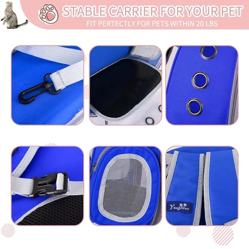 Image of VAYINATO Transparent Portable Pet Backpack Travel Carrier, Convenient Travel for Small Dog and Cat | Waterproof, Comfortable and Breathable by Petzlifeworld (Blue)