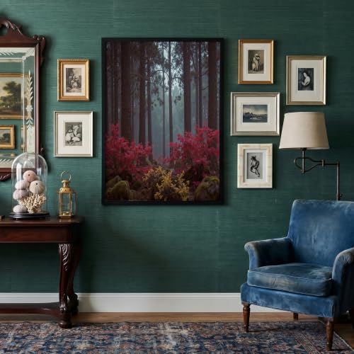 Tableau de pins brumeux ALTCIRNMD 80x120cm pour decoration de salon