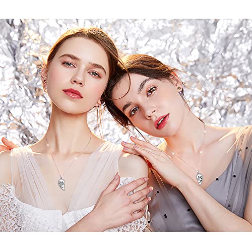 S925 Sterling Silver Best Friends Necklaces Matching Heart Friendship Necklaces for 2 BFF Gifts Jewelry Set2