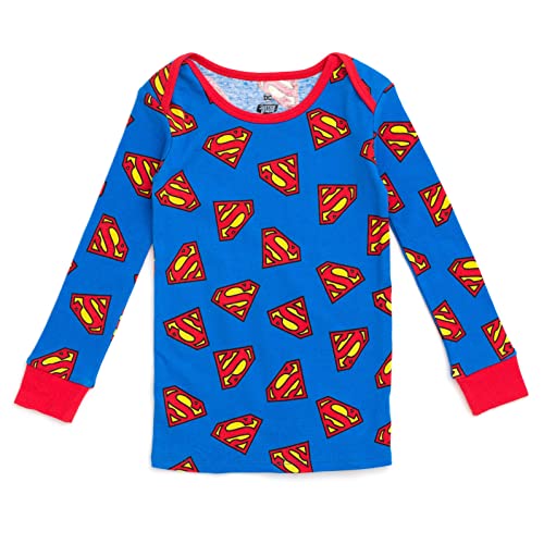 DC Comics Justice League Batman Superman Pajama Shirt and Pants Sleep Set Infant to Toddler3