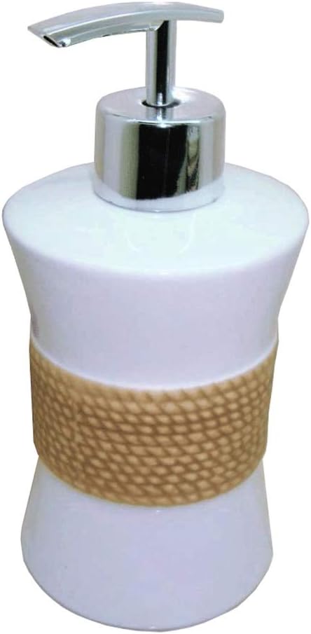 Dispenser Pump White Soap Dispenser Ceramic Shower Dispensers Wood Grain Non-Slip Lotion Pump Dispenser for Kitchen Or Bathroom Use 13.5oz Lotion Dispenser : Soap dispens