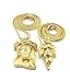 Gold Tone Micro Angel, Jesus Face Pendant 24