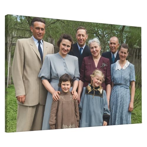 ENQU Personalized Old Photo Restoration on Canvas – Custom Damaged Picture Repair & Colorization Service – Hand-Touched AI Enhancement for Faded Photos – Memorial Wall Art Gift – 12hr Digital Preview