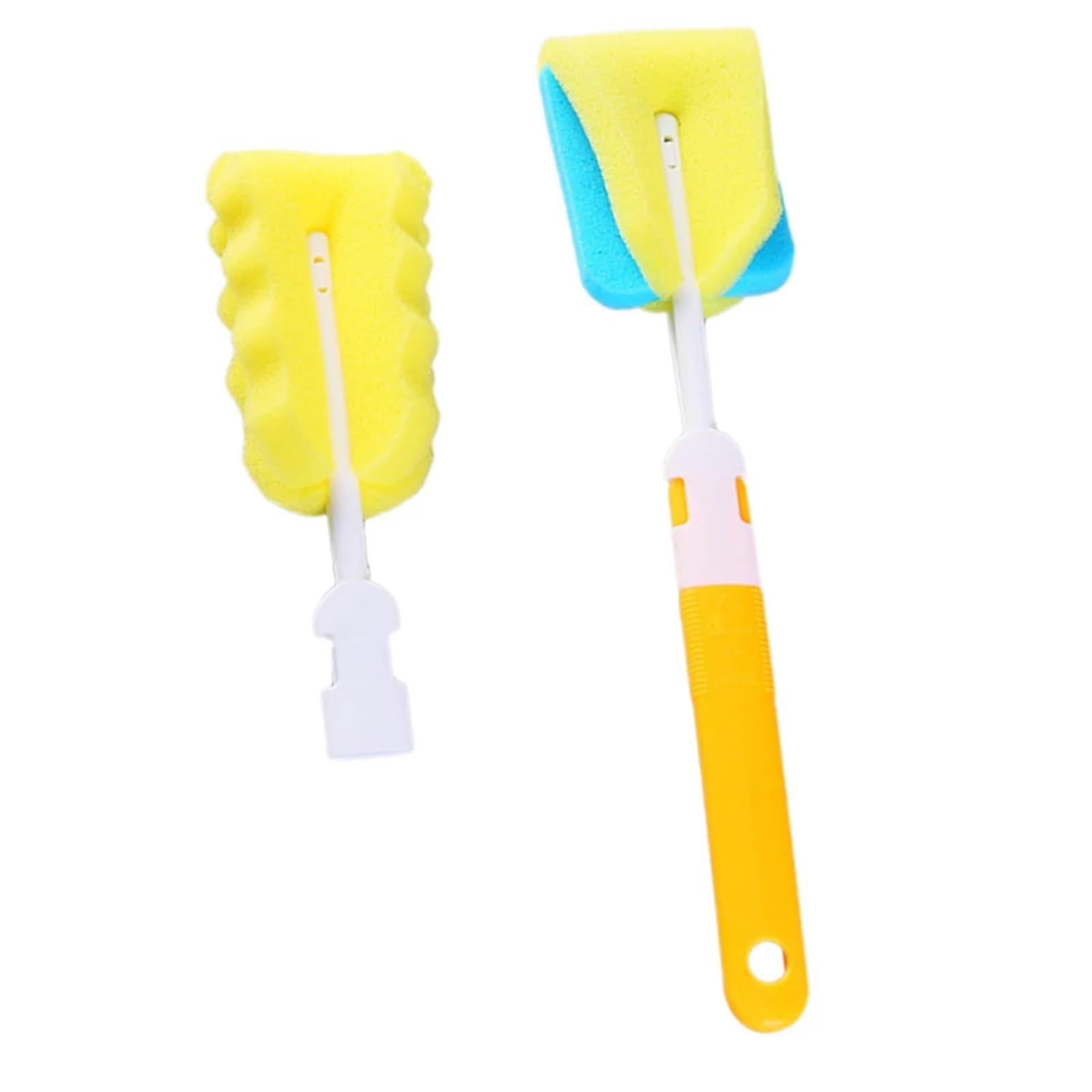 bottle brush Bottle Cleaning Brush 2Pcs Sponge Easy To Operate Bristles Smaller Bottles(Yellow)