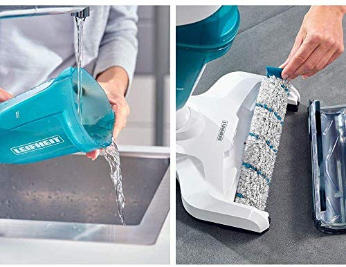 Leifheit Regulus Aqua PowerVac Aspirateur sans fil, lave sol électrique 2 en 1, aspirateur laveur pratique, set nettoyage sol avec rouleau rotatif, couleur blanc/vert - Image 7