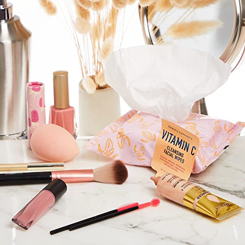 Facial Cleansing Wipes | Mint, Vitamin C, Strawberry, And Rose Face Cleansing And Gentle Makeup Remover Wipes – 4 Pack (30 Count Each), 120 Towelettes | Beauty Concepts #TOP3