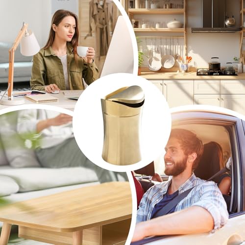 Cubo de basura versátil de 1,5 l fabricado en acero inoxidable para espacios reducidos 5