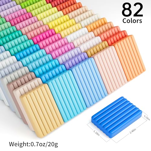 Image of Aestd-ST Polymer Clay 82 Colors, Oven Bake Modeling Clay for Kids & Artists