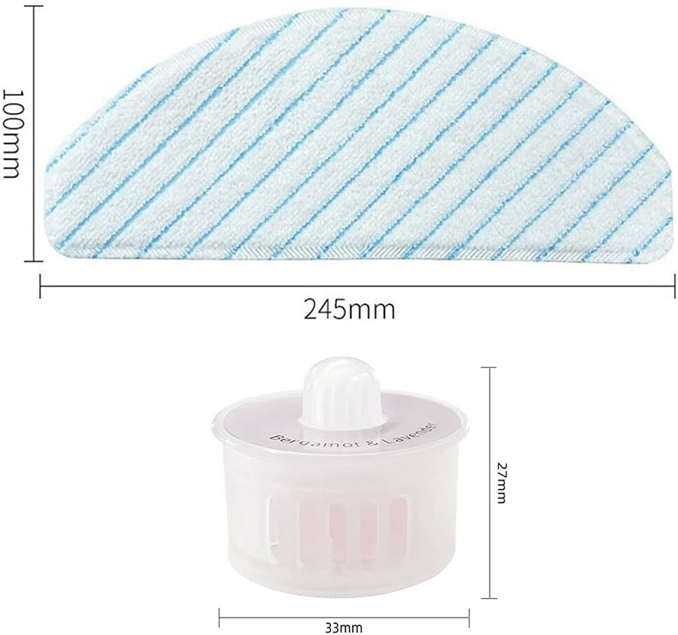 Chuancheng Accessories Kit for ECOVACS T9 T9+ Series Vacumm Cleaner, Roller Brush, 2 Filter, 4 Side Brush, 23 Mop Cloth, 3 Dust Bag, 3 Fragrance Capsules