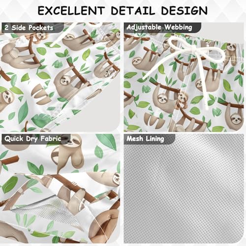 Boys Swim Trunks Cute Sloths Toddler Swim Shorts Little Boys Bathing Suit Swimsuit Toddler Boy Swimwear 2T 202c15813