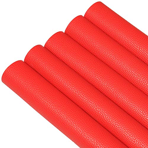 MeCan Faux Leather Fabric Sheet Solid PU Synthetic Leather(5pcs, 9