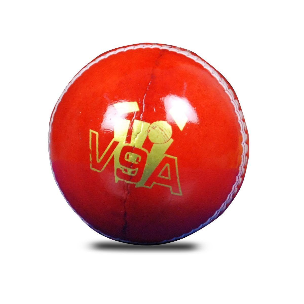 CHENDLA SPORTS V9A 4 Panel Cricket Leather Ball - Adult Size Red