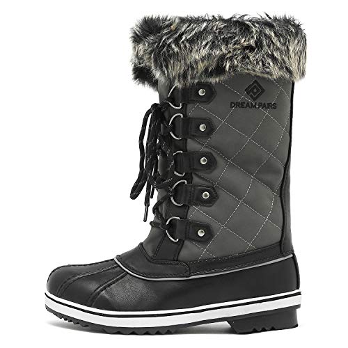 Dream Pairs Women's River_1 Grey Mid Calf Waterproof Winter Snow Boots Size 7 M Us #TOP1