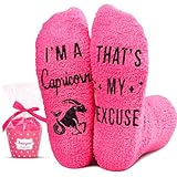 HAPPYPOP Funny Capricorn Zodiac - Astrology Constellation Horoscope Socks Teen Girls, Capricorn Socks, December January Birthday Gifts for Women
