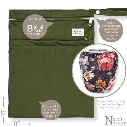 Image of Nora's Nursery Swim Diapers with Wet Bag | 3 Pack | One Size Fully Adjustable