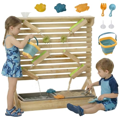 Image of Outsunny Water Wall for Kids Outdoor Water and Sand Play Table Ages 3-7
