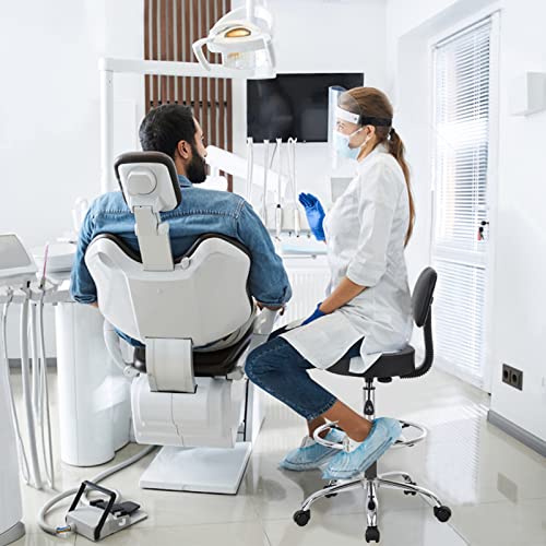 Relbiety Drafting Chair With Back, Adjustable Rolling Stool With Wheels, Ergonomic Office Chair Desk Chair Medical Spa Stool For Home Bar Kitchen Office Shop (Black) #TOP1