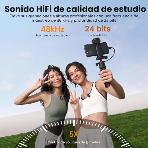 Miniatura 8 de Comica Vimo Q Micrófono Inalámbrico Solapa Con 4tx Y 1rx, Calmix Reducción De Ruido, Calidad De Audio 48khz 24bit, Tiempo De Trabajo 16h, Alcance 200m, Micrófono Para Dslr Cámara Dslr Smartphone Pc