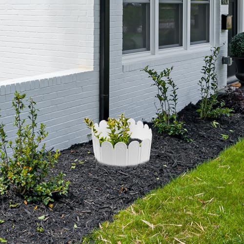 Borde de jardín de plástico blanco para delimitar césped en proyectos DIY (5 piezas) 7