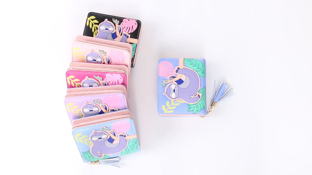 UTO Portefeuille Licorne Kawaii Cuir Végétalien - Porte-Monnaie Mignon Filles Et Femmes Avec Pendentif