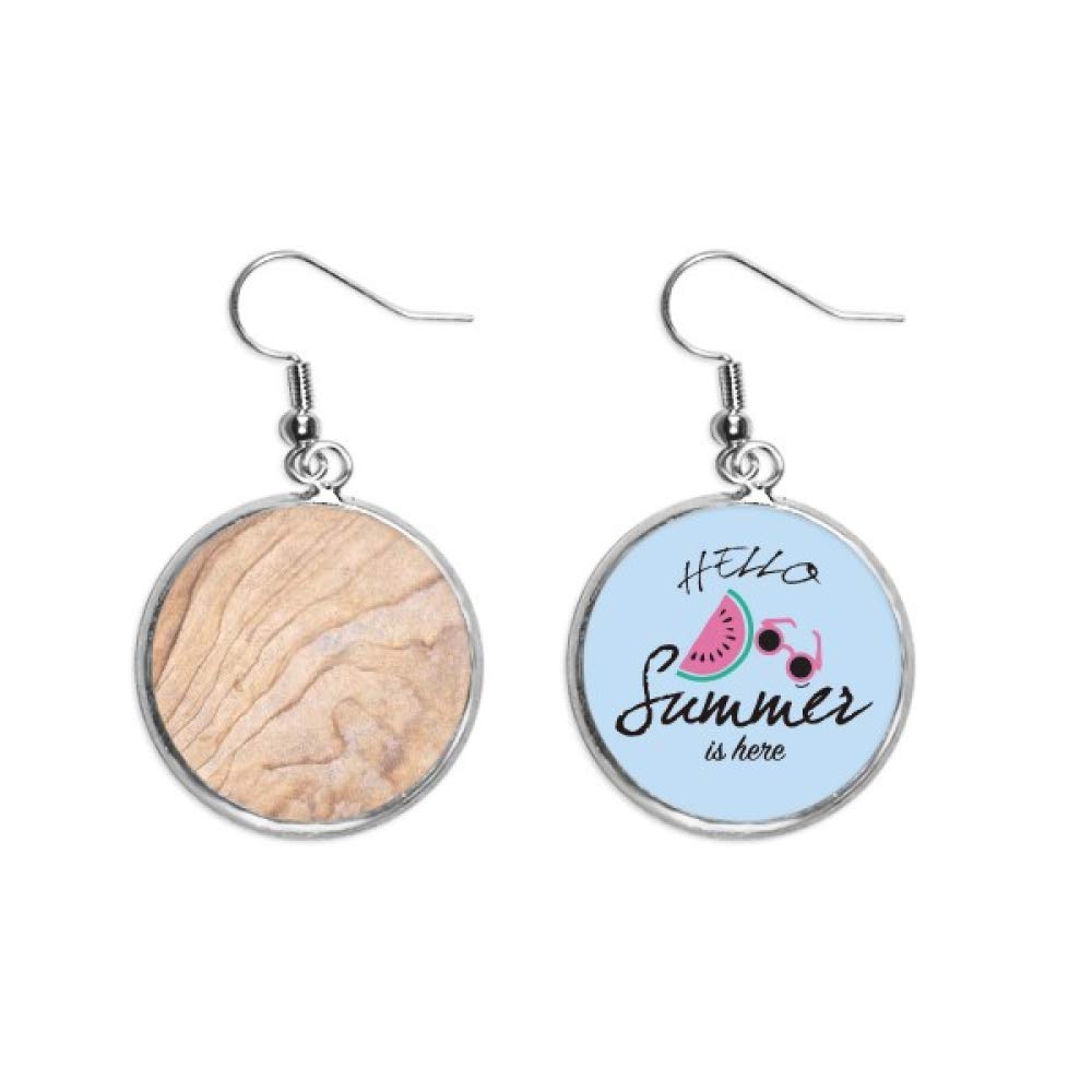 Pendientes de sandía verano con patrón de mosaico ondulado 5