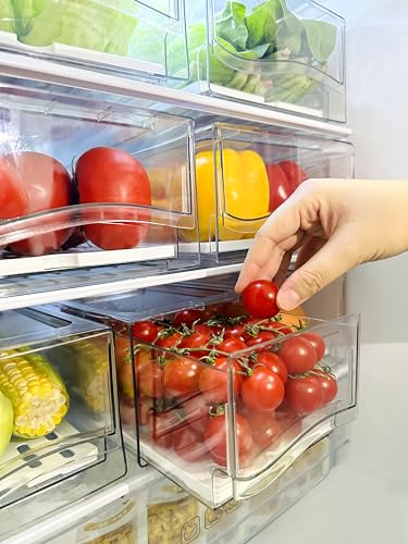 Refrigerator Organizers and Storage Drawer, Stackable Fruit Storage Containers for Fridge, Reusable Fridge Organizer fit - Detailed View