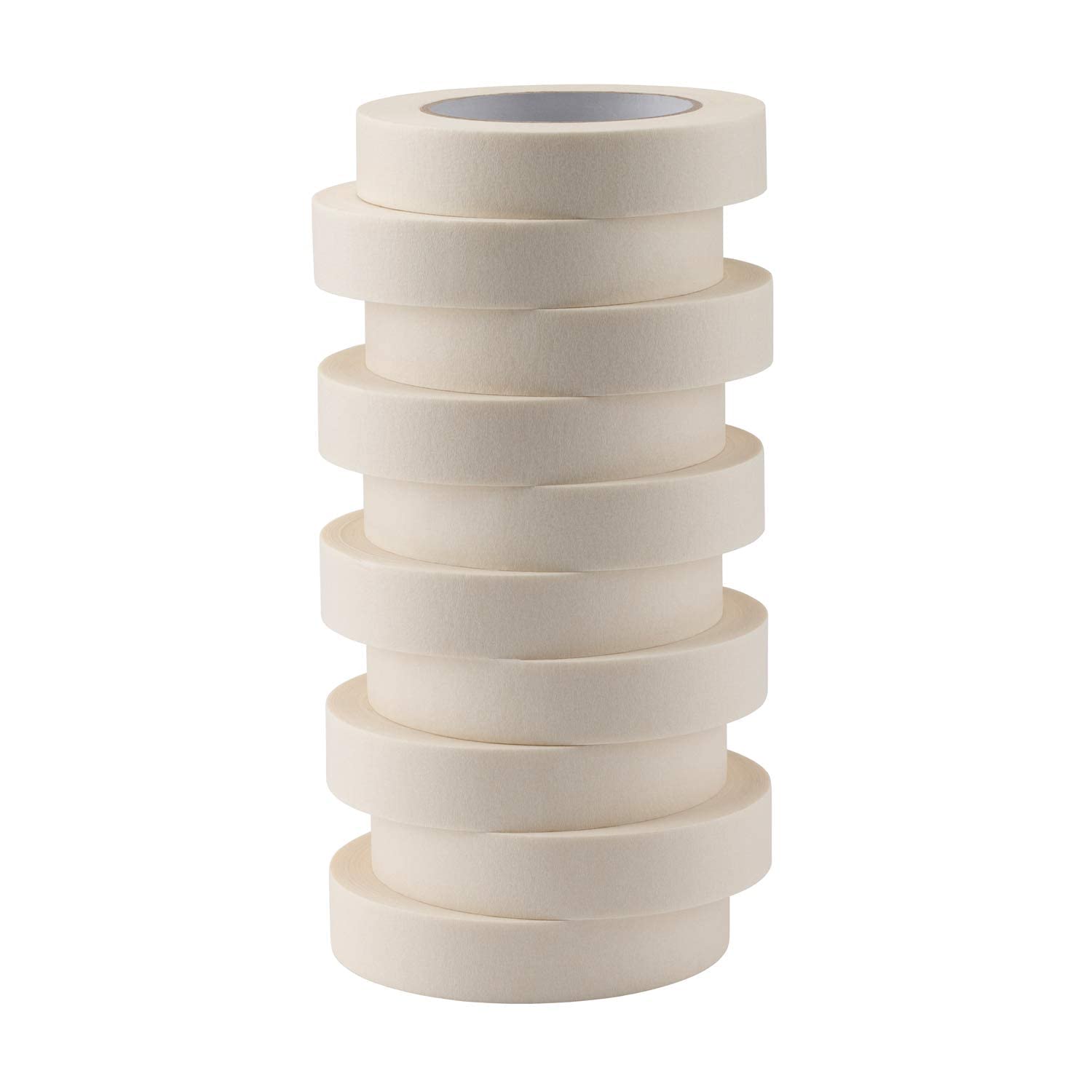 Benting 10-Piece Painters Tape - Bulk Multi Pack, Strong Adhesive - Versatile Masking Tape for Home, Office, and DIY Projects,1 inch *65.5 feet (White)