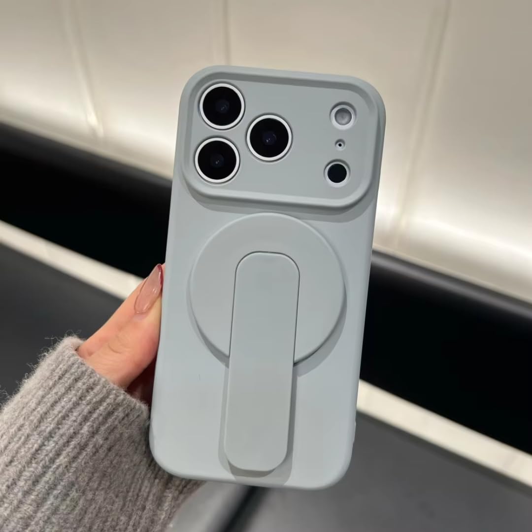 Custodia con supporto in silicone liquido per iPhone 17 Air 16 Plus 15 14 13 12 Pro Max 16e con cover posteriore morbida magnetica (per iPhone 17 Pro/Azzurro)