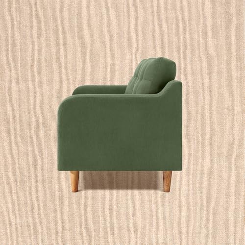 Image of Duroflex Ease Plus - 2 Seater Sofa Set for Living Room | 3 Year Warranty | Premium Wooden Frame Sofa | Anti-Pilling Fabric, Fade & Termite Resistant | Comfortable & Durable Couch - Chive (Green)