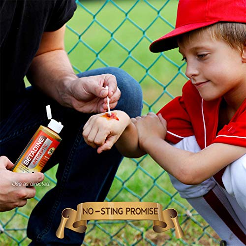 Betadine First Aid Solution 8 Fl Oz Povidone Iodine Antiseptic with No-Sting Promise (Packaging May Vary)